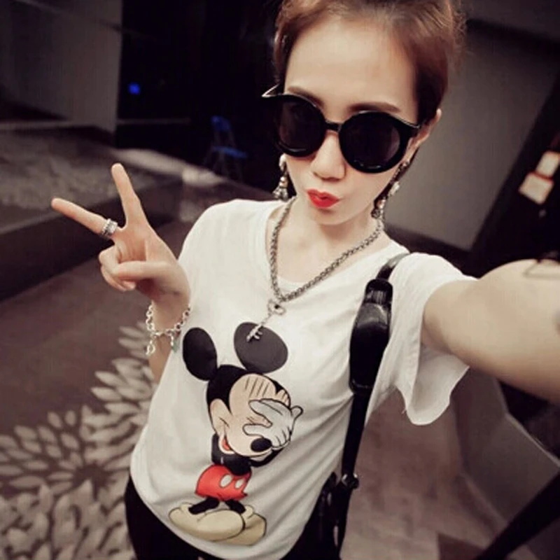 Spring Summer Girls Tops and Tees Fashion Cartoon Print T-shirt Women Short Sleeve O-Neck Camisetas Feminina Casual Tshirt Femme Spring Summer Girls Tops and Tees Fashion Cartoon Print T-shirt Women Short Sleeve O-Neck Camisetas Feminina Casual Tshirt Femme