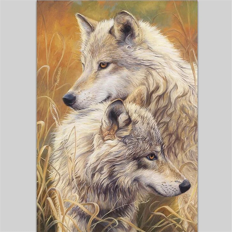 beibehang papel de parede Custom mural 3d photo wallpaper two wolf oil painting living room bedroom entrance mural 3d wallpaper