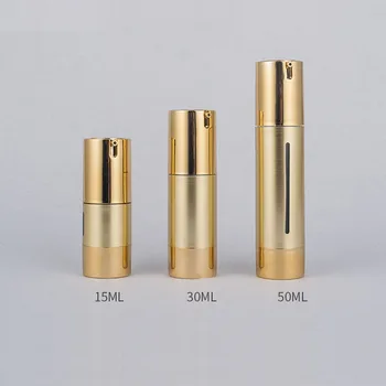 

20pcs/lot 15ml 30ml 50ml Gold Empty Airless Bottle Cosmetic Plastic Pump Container Travel Makeup