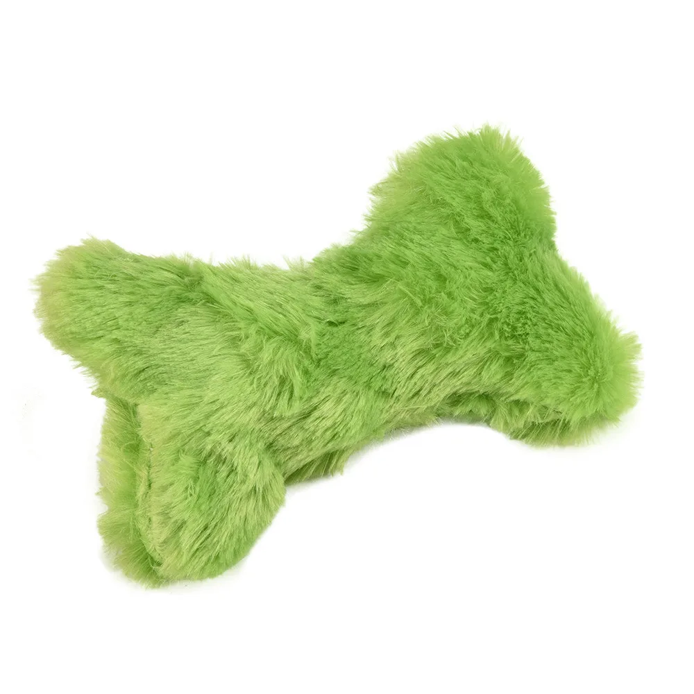 solid color pet toy dog plush bone hair sound toy bite molar pillow cute jouet en peluche pour animaux#A