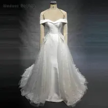 Elegant A-Line Off the Shoulder Lace Wedding Dresses 2018 New Arrival Formal Women Bodice Long Bridal Gowns vestido de noiva