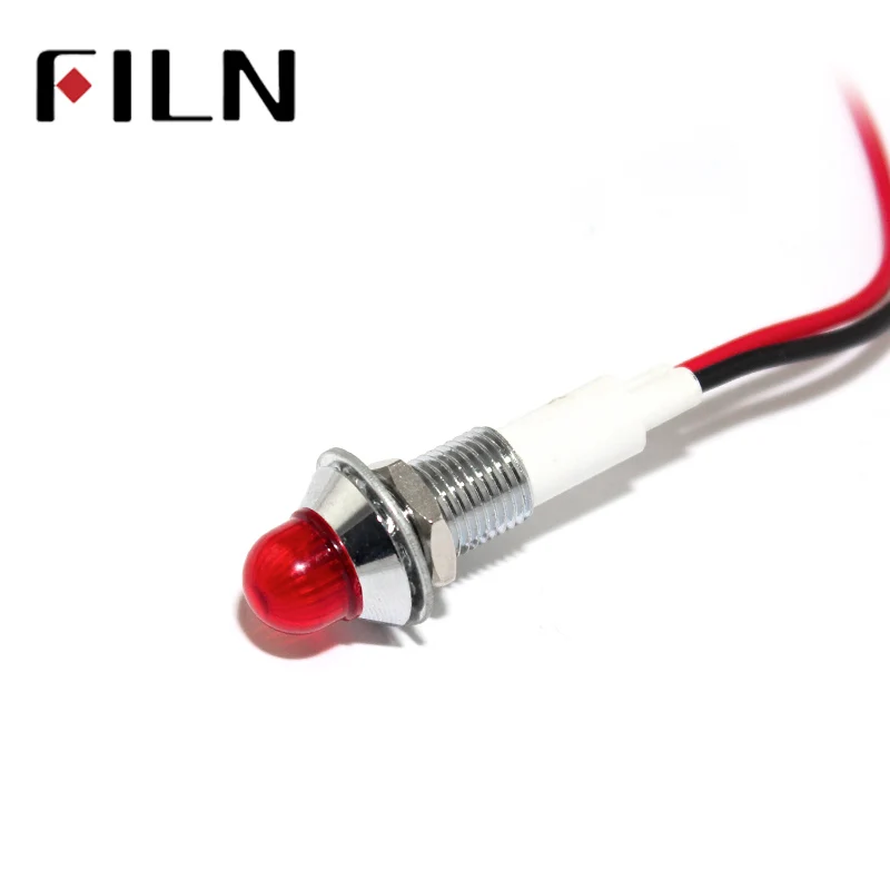 10mm LED Metal Indicator Light Waterproof IP67 Signal Lamp 3V 5V 6V 9V 12V 24V 110V 220V Red Yellow Blue Green White Pilot Seal (3)