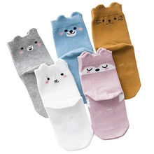 5 Pair/lot 7 Kinds Style Kawaii Pattern Cotton Kids Socks Baby Breathable Boys Girls Socks For Children Sock Suitable For 1-12Y