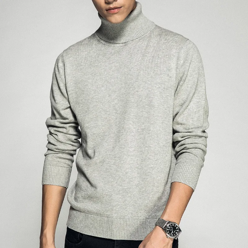 Turtleneck Sweaters Men Solid Long Sleeve Pullovers 2017