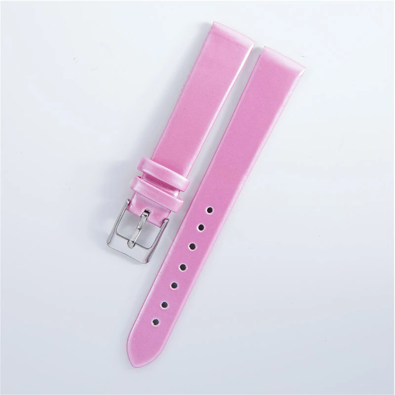 Ремешки для наручных часов из искусственной кожи Ремешки 14 мм ширина аксессуары для часов Высокое качество 6 цветов женские и мужские Ремешки для наручных часов - Цвет ремешка: pink