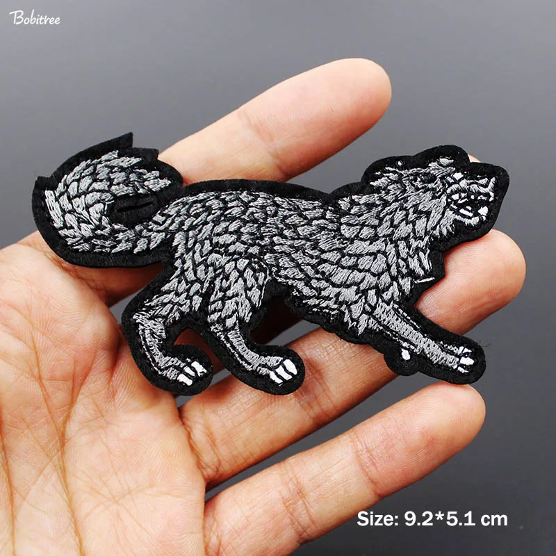 

Bobitree Animal Wolf Black Panther Patches Iron On Badges for Jacket Jean DIY Decorative Appliques Cloth Decoration