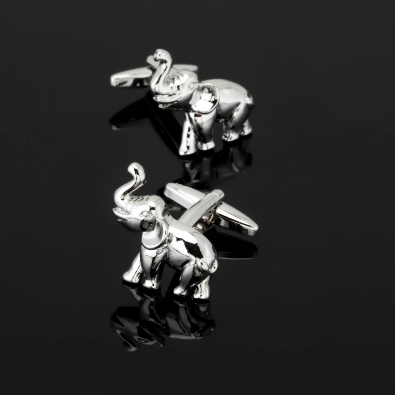 XK388 Elephant Cufflinks Silvery Copper Animal Design Best Gift For Men Cuff Links Wholesale&ampretail | Украшения и аксессуары