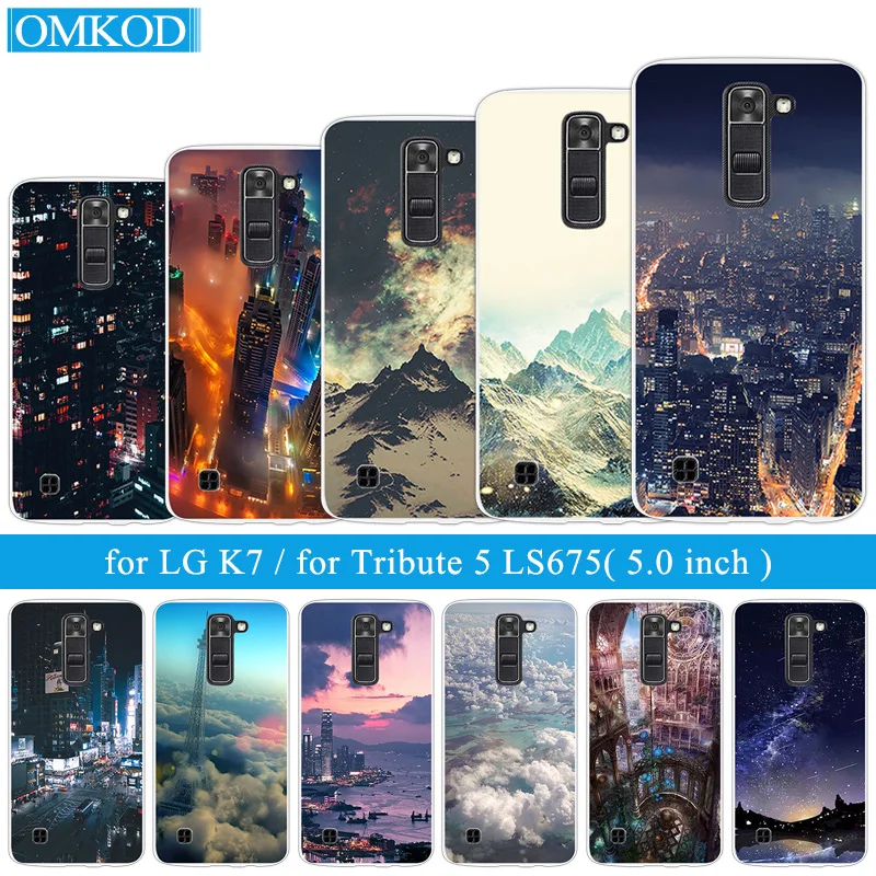 

for Funda LG K7 Phone Cases 5.0" for LG K7 Silicone Transparent Back Cover TPU Shell Slim Night Build Phone Cover Bag for LG K7