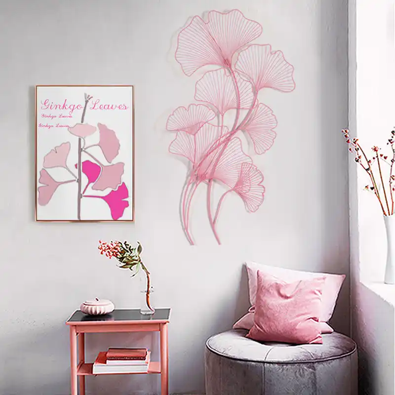 Chino 3d Hierro Forjado Ginkgo Biloba Mural Artesanias Decoracion