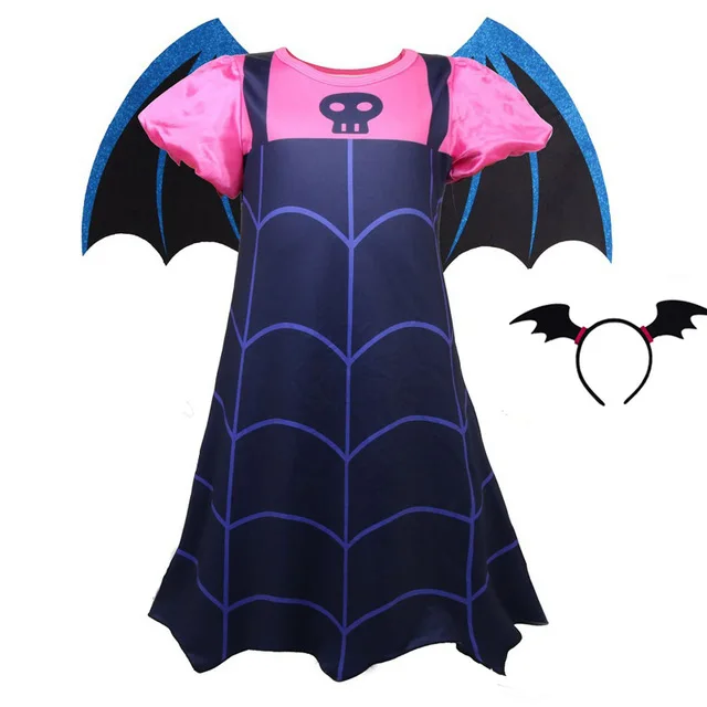 Популярное платье для маленьких девочек; Vampirina; леди жук; vestidos; Рождественский костюм принцессы; детская одежда; Детские платья для костюмированной вечеринки на Хэллоуин - Цвет: Dress-3pcs