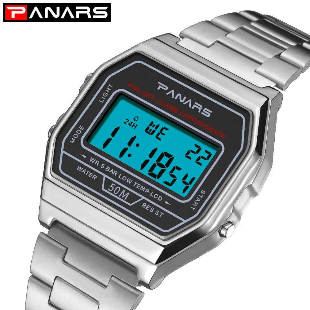 

PANARS Saatleri High Quality Fashion Waterproof Men LED Digital Watch Watch Men Luxury reloj hombre digital deportivo agua