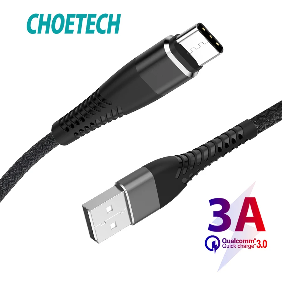 CHOETECH usb type C Micro USB кабель 3A для samsung Xiaomi huawei Быстрый зарядки передачи данных