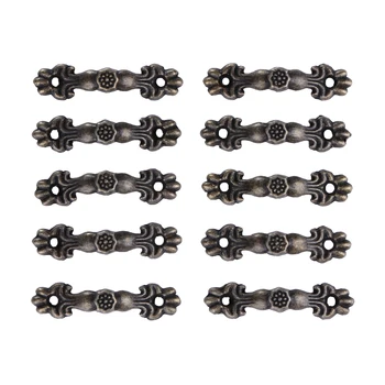 

20pcs Drawer Knobs European Style Metal Bronze Jewelry Box Pulls Case Wooden Box Handles 43x10mm pomo metal