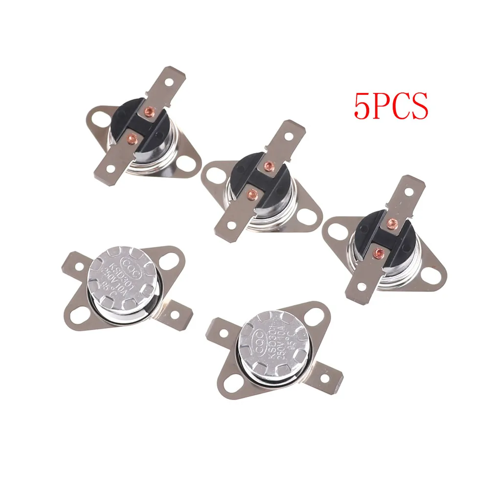 

5pcs/lot KSD301 10A 250V DegC 95 Degrees C (N.O.) Normally Open Thermostat Temperature Thermal Control Switch On off NO