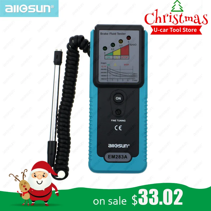 Goedkoop Remvloeistof Tester Voertuig Automotive Remsysteem Tool Handheld Auto Test Tool Brake Olie Controleren Alle zon EM283A