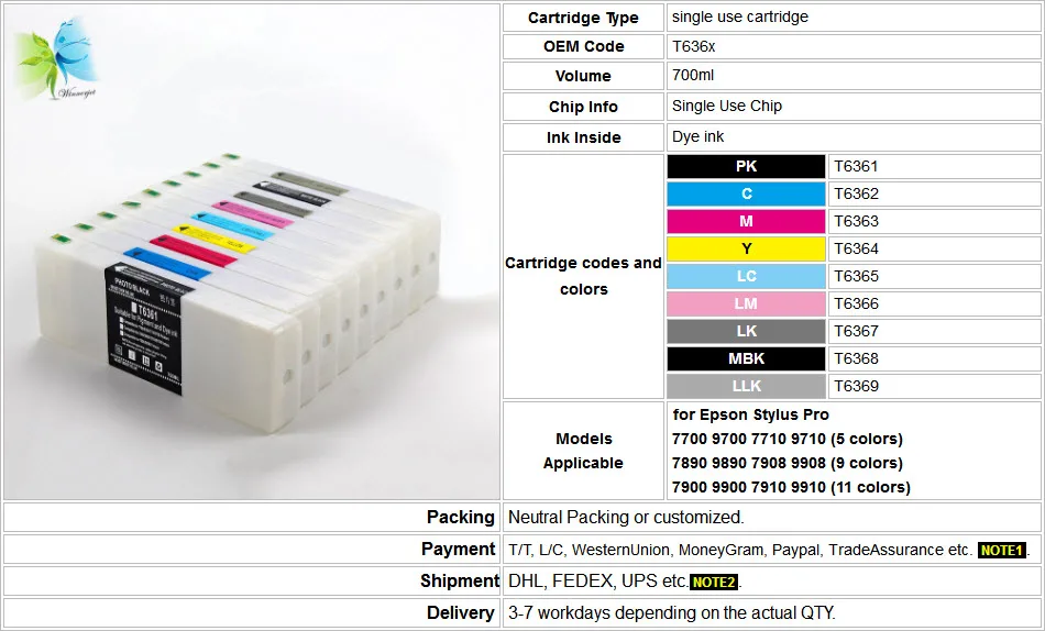 7890 9890 700ml dye ink