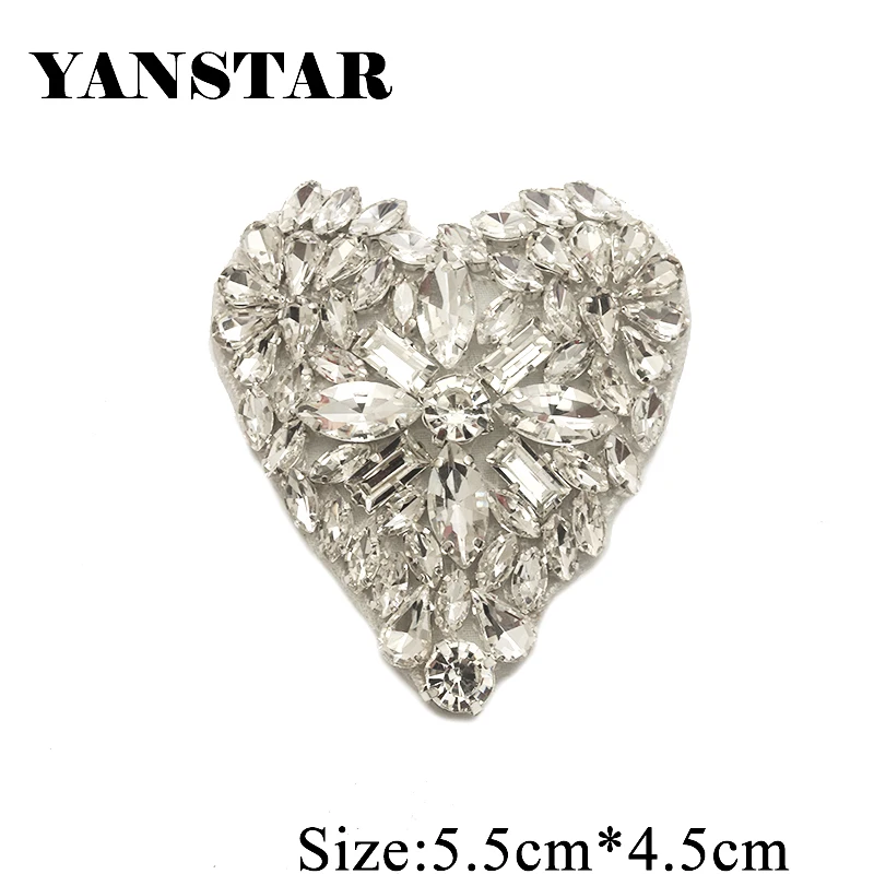 YANSTAR одна пара со стразами аппликацией утюг на патч аппликация DIY кристаллы патч горный хрусталь Швейные Аппликации для обуви YS916