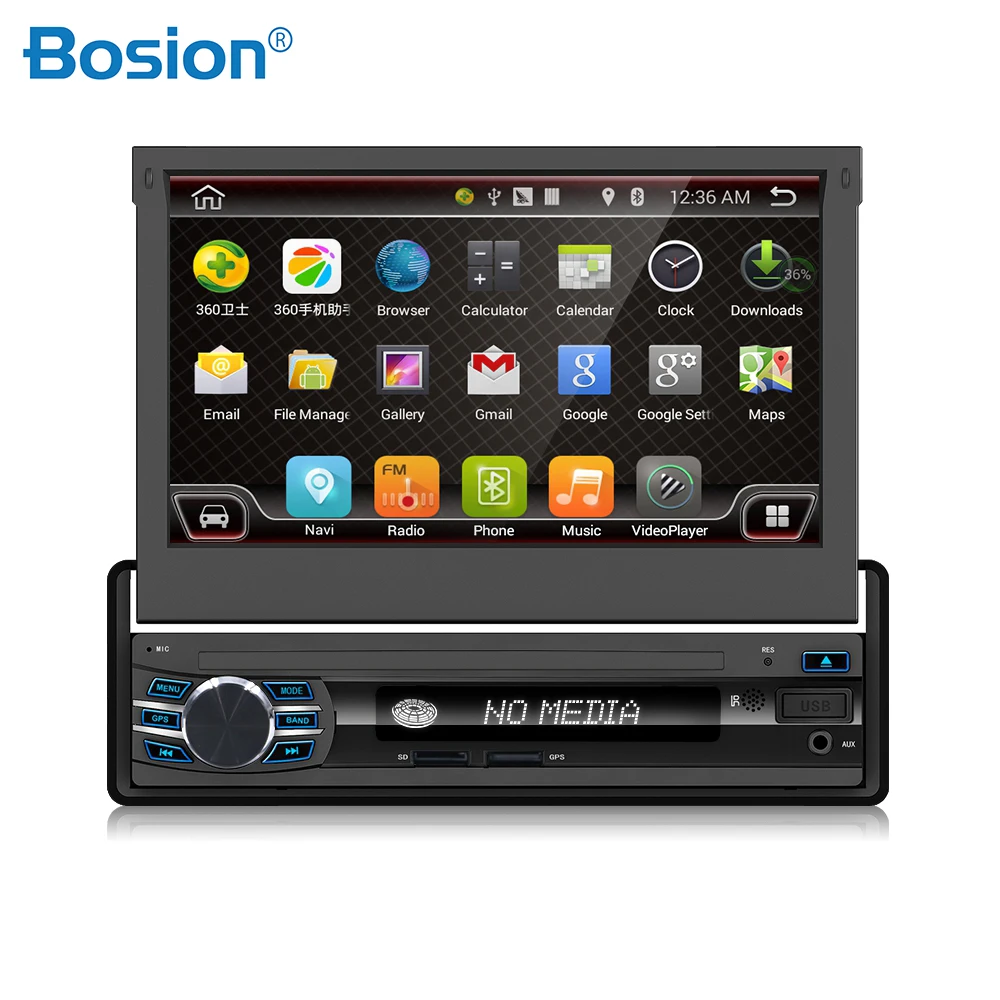 Single 1 DIN Android 7.1 Universal Car Radio Stereo Quad 4