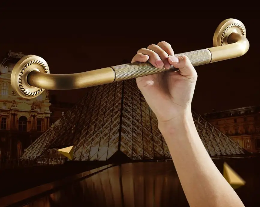 Description Picture 2 of itemAntique Brass Bathroom Armrest Handle Bar 50 cm Anti-slip Bathtub Armrest Handrail Grab Bars Hand Safety bar