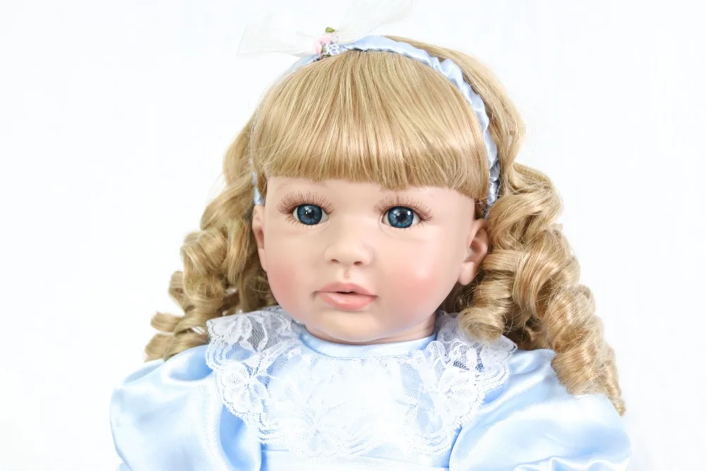 Reborn blond girl baby doll 60 см мягкая силиконовая кукла Reborn Baby 2" игрушка для девочек новорожденный Bebes reborn menina boneca