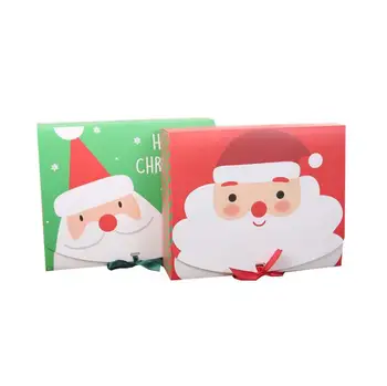 

Unique Christmas Eve Big Gift Box Santa & Fairy Design Papercard Kraft Present Party Favour Activity Box red green SN1376