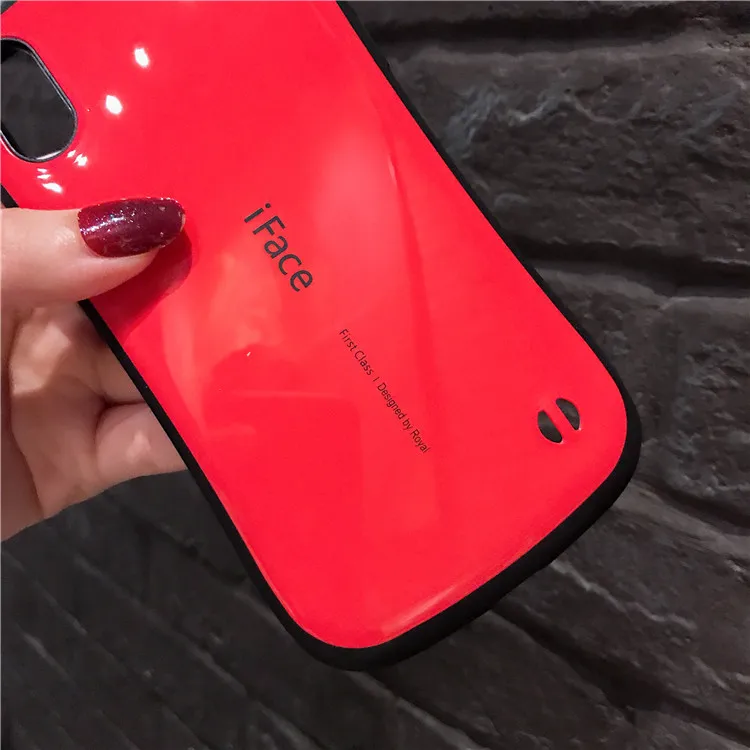 Iface king чехол для телефона сплошной цвет черный глянцевый маленький поясной чехол для iphone 7 8 PLUS X S R MAX защитный противоударный чехол для телефона - Цвет: red