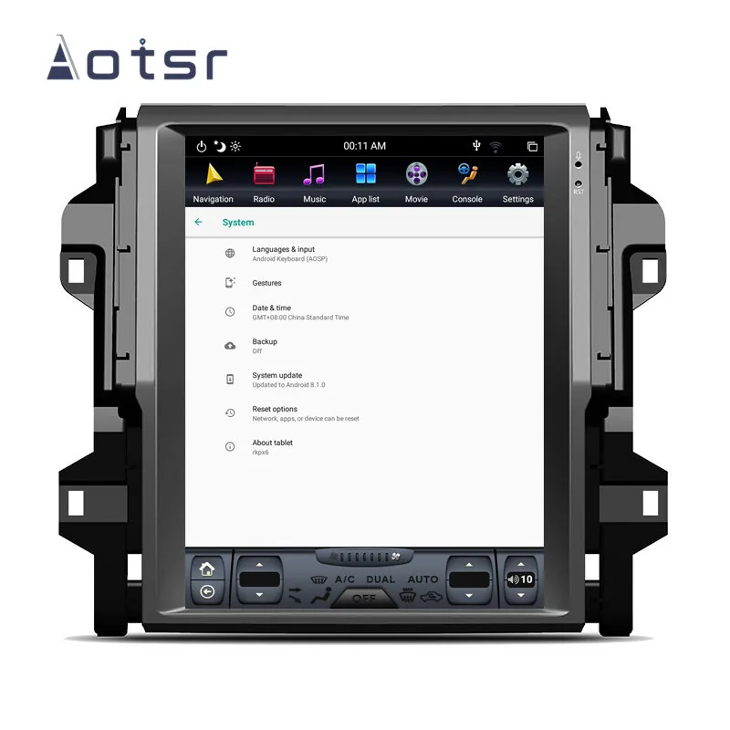 Clearance Aotsr Tesla 12.1" Vertical  screen Android 8.1 Car DVD Multimedia player carplay GPS Navigation For TOYOTA Fortuner 2016-2019 4