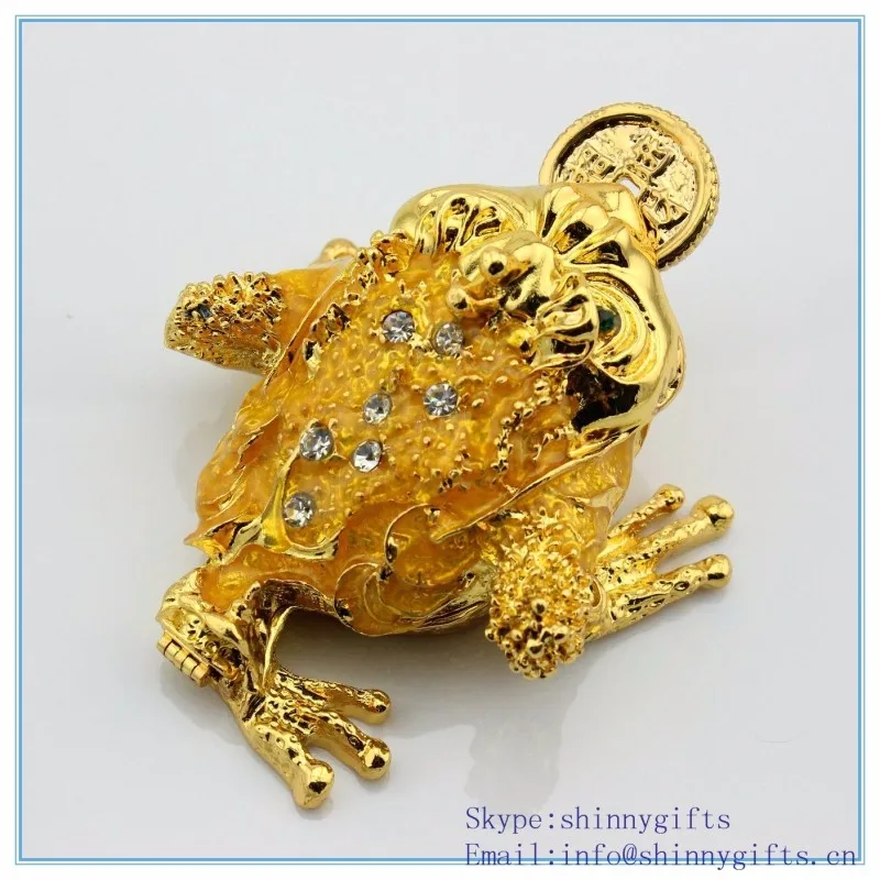 2014 Manufacture enamel toad shaped metal plate for magnet handmade trinket box metal jewelry box (3)