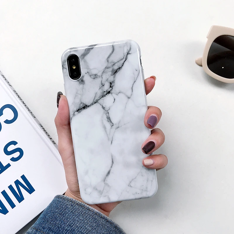 

Kerzzil Marble Glossy TPU Case For iPhone 7 6 6S 8 Plus Case Cover For iPhone X XS MAX XR 8Plus 7Plus Soft Silicone Back Coque