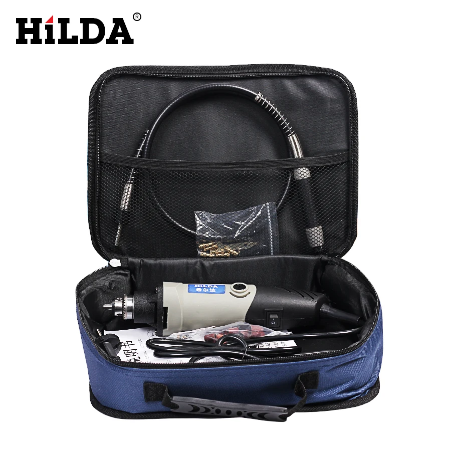 HILDA 220 В 400 Вт электрическая мини-дрель для Dremel вращающийся инструмент с переменной скоростью с гибким валом с 25 аксессуарами