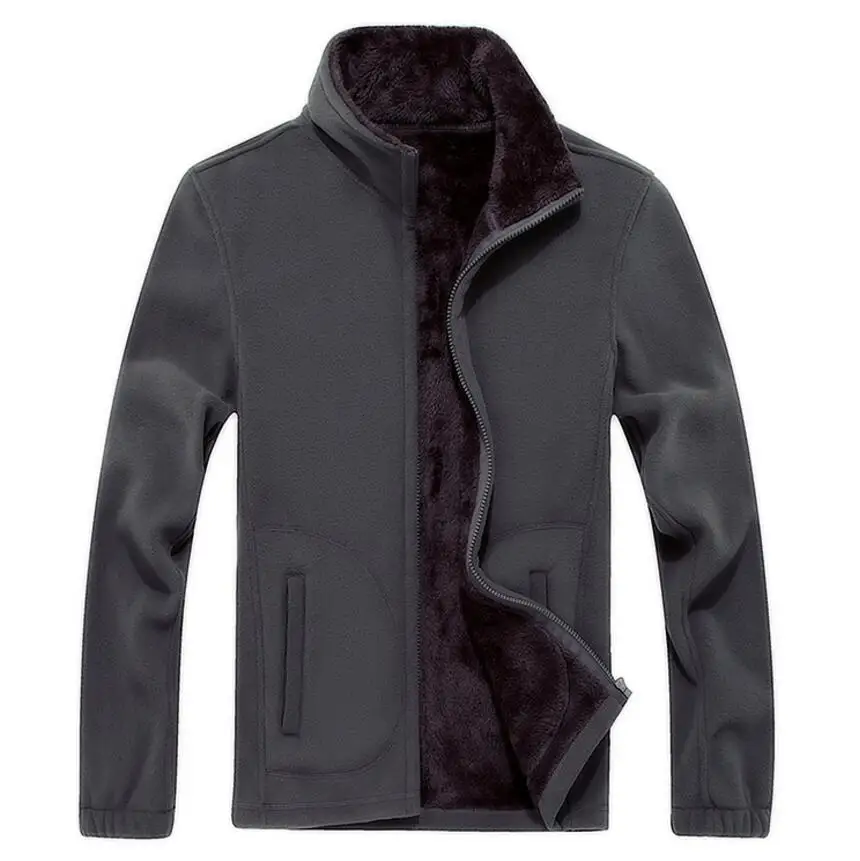 dark gray UNCO& BOROR, мужские флисовые повседневные куртки, Мужская теплая толстовка, термопальто, флисовая тактическая куртка-бомбер, размер XL~ 8XL - Цвет: dark gray