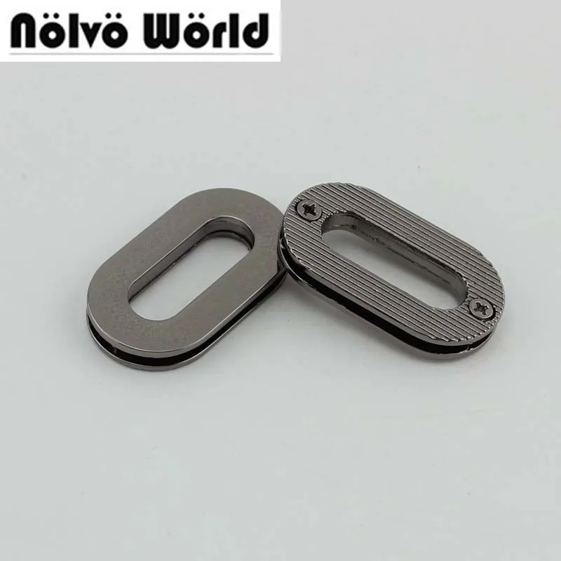 

30pcs 25X8.7mm 1" wide 4 colors Gunmetal by screws grommet,Flat oval eyelets with 2 screws
