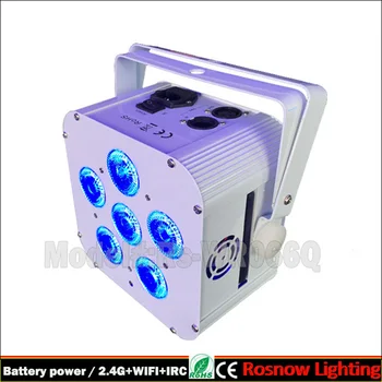 

LCD screen Wireless DMX control RGBWA+UV 6x18W high bright events wash uplighting c/w 20 lights+2 road cases+IR controllers