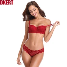 DKERT, сексуальный комплект с бюстгальтером на половину чашки, кружевные прозрачные стринги, BC чашка, нижнее белье, бюстгальтер, комплект с трусиками