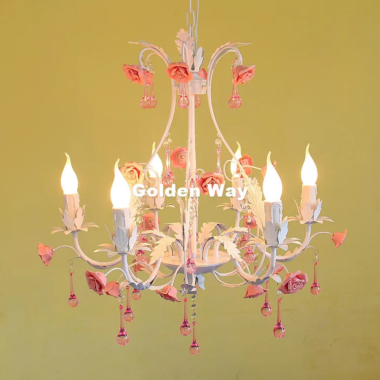 

Free Shipping Floral Style Chandelier Light Luxury Decorative Pendant Lamp Indoor Iron Crystal Chandelier Dining Room Lighting