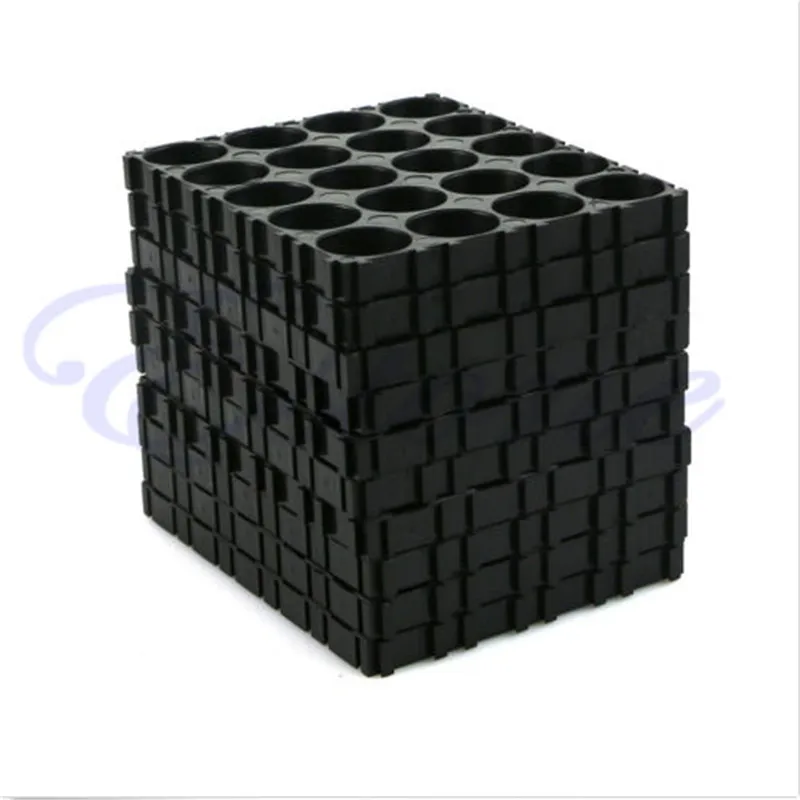 1 Set 10Pcs 18650 Battery 4x5 Cell Spacer Radiating Shell Pack Plastic Heat Holder Black