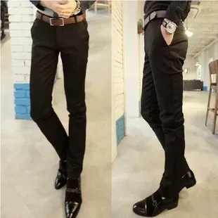 mens skinny black trousers