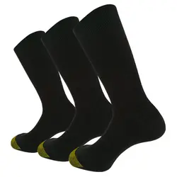 Классические мужские Бизнес носки 3 пары черный Цвет мужские Мульти пакет хлопок богатые Повседневное платье экипажа твердые носки