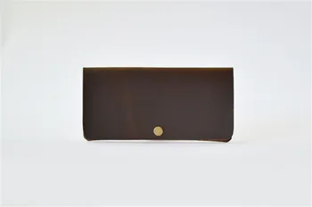 

ALAVCHNV Original Simple Men's First Layer Crazy Horse Skin Leather Long Retro Wallet C25
