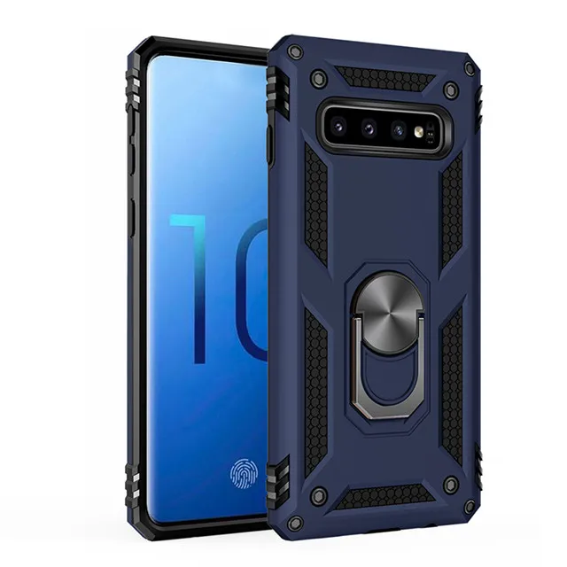 Синий H& роскошный противоударный чехол для телефона для samsung Galaxy S10e S10 S9 S8 Note 9 8 A7 A6 A8 A9 J4 J6 плюс автомобильный держатель кольцо чехол - Цвет: Синий