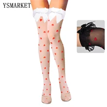 Сексуальные модные кружевные носки с бантиком новые женские любовь интерес красная трубка любви/чулки E2020