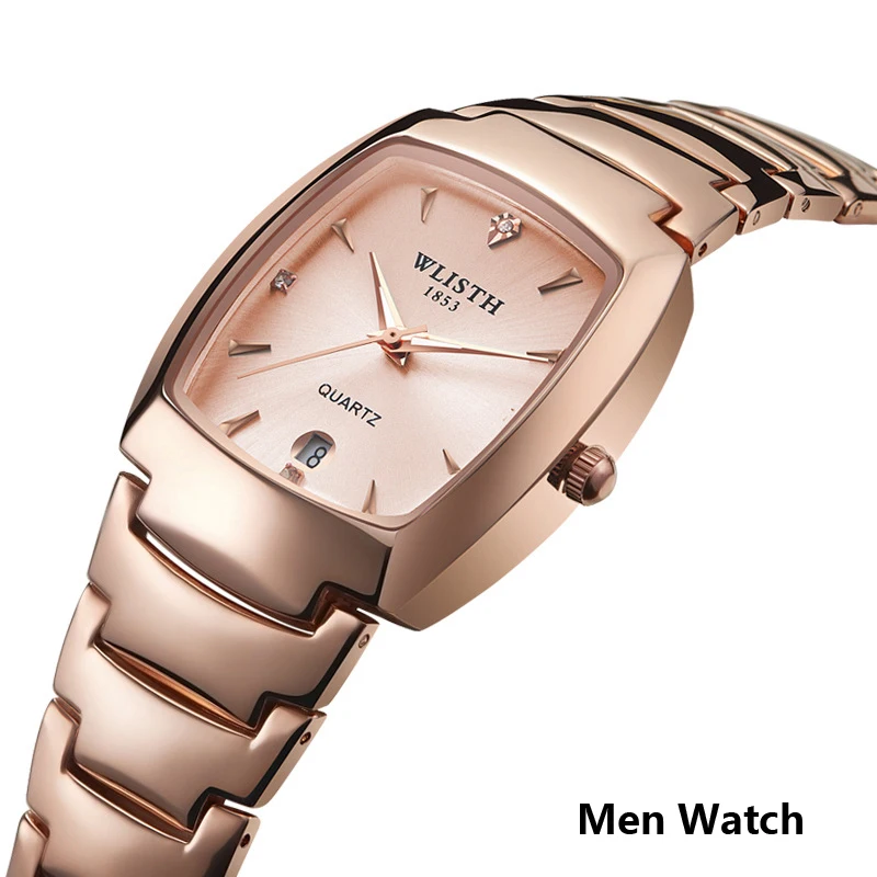 Rose Gold M Модные часы для пары светящиеся водонепроницаемые часы из нержавеющей стали для мужчин и женщин лучший бренд Роскошные Кварцевые наручные часы подарки для любимого - Цвет: Rose Gold M