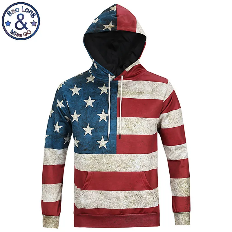 

Mr.BaoLong Hoodies Men Sudaderas Hombre With Hooded Mens Hoodie Sweatshirt American Flag Digital Printing Pullover Men Tracksuit