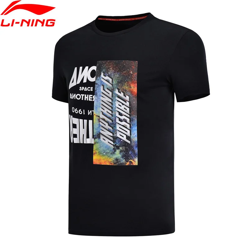 

Li-Ning Men The Trend T-Shirt Breathable 63% Cotton 37% Polyester Comfort LiNing Sports Jerseys T-shirt AHSN165