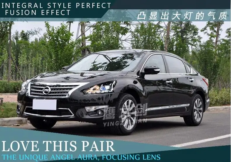 Hireno фары для 2013-2015 Nissan Altima Teana фар сборки LED DRL ангел объектив двойной луч ксеноновые 2 шт