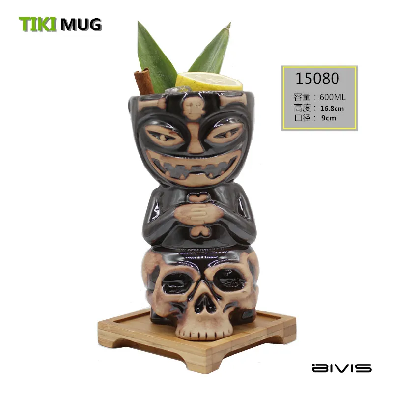 Hawaii Tiki кружки Коктейльные футбольные чашки пивные напитки Кружка вина керамическая Tiki кружки - Цвет: see chart