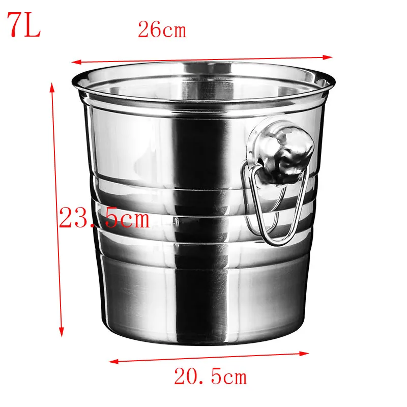Золотистое толстое ведро для льда из нержавеющей стали с головой тигра, для шампанского, Охлажденного Вина, пива, красного цвета, винный куб, бар Ktv, две ручки, ведро - Цвет: 9