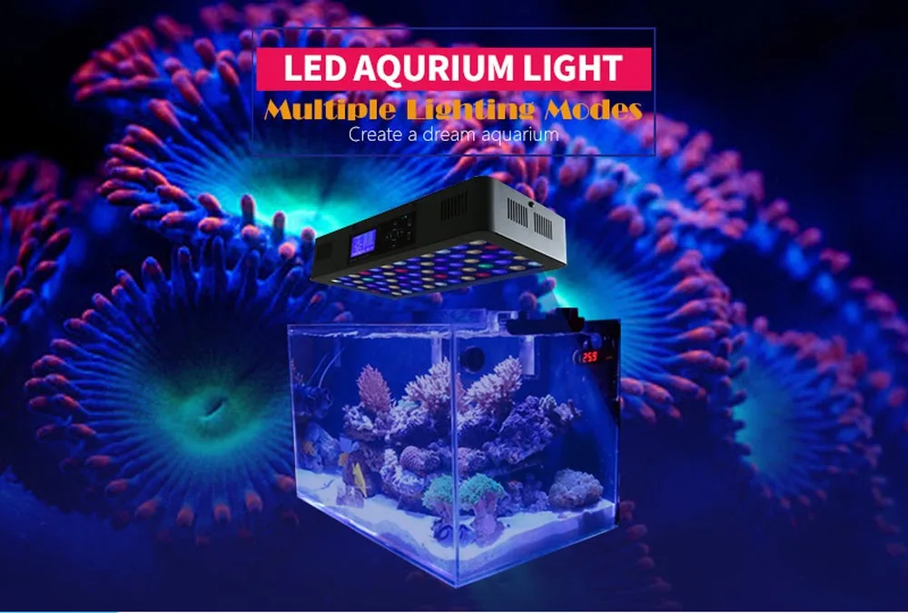 Remote or Touch control 180W LED Aquarium Light Timer Control Dimmable lamp Freshwater and Saltwater Coral Reef Grow Fish Tank  (17)