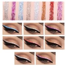 8 цветов, жемчужный светильник, жидкая подводка для глаз, ручка, блестящий кристалл, водостойкий стойкий карандаш для глаз, для женщин, красота, макияж для глаз, TSLM1