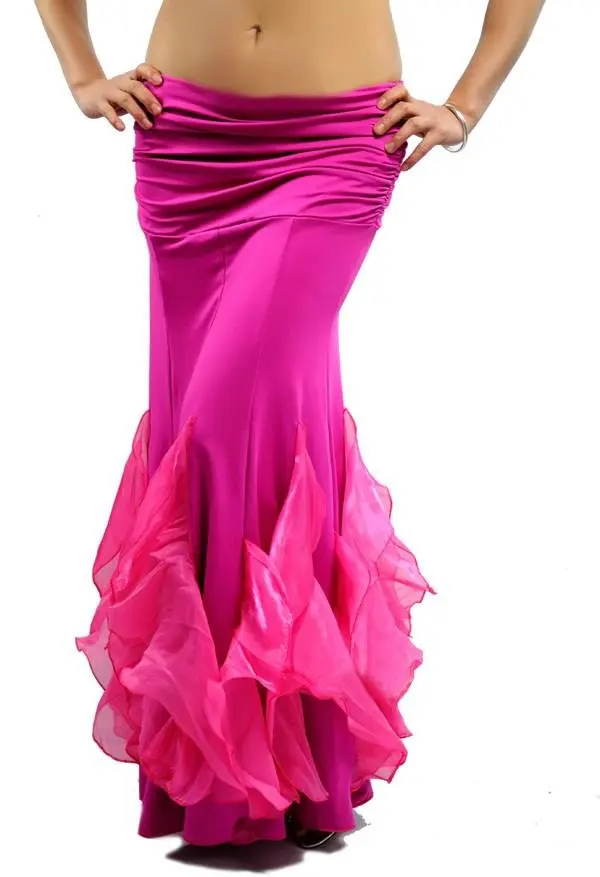 Мода/горячая новинка сексуальный танец живота костюм рыбий хвост юбка 9 цветов - Цвет: Dark pink